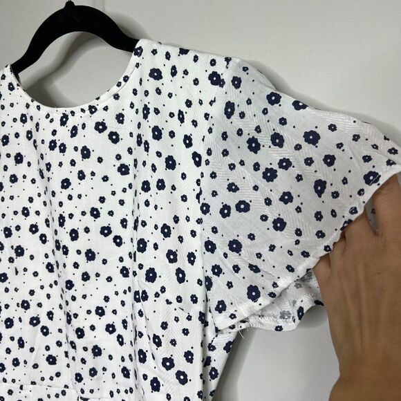 Princess Polly Womens White Floral Ruffle Open Tie Back Nate Mini Dress Size 6 - Picture 4 of 10